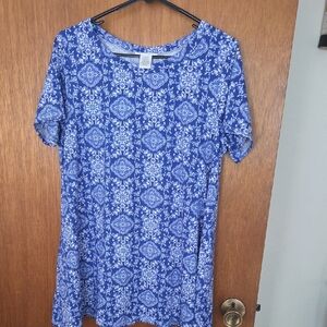 Elegant Blue Floral Top